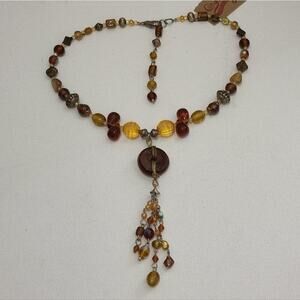 TRESKA funky beaded tassel‎ necklace new